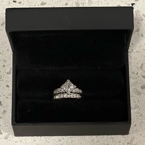 1.72 carat diamond wedding set from Jared 14k white gold certified and inspected